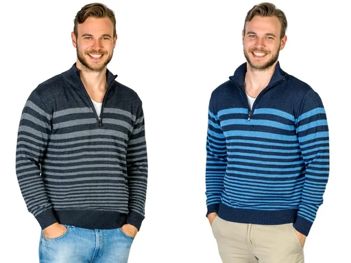 "Sweater, color gray with block stripes, size 2XL image"