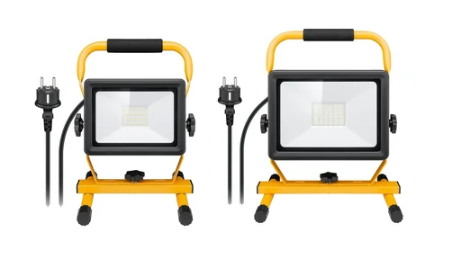 "LED construction spotlight with stand, various designs image"