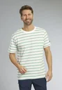 T-shirt, green-striped, size L