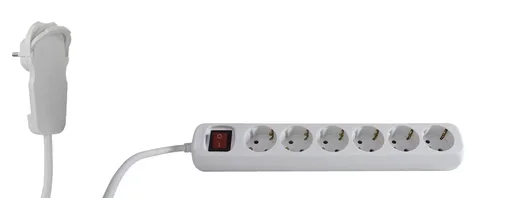 "Flat plug with earthing contact and mains connection, black image"
