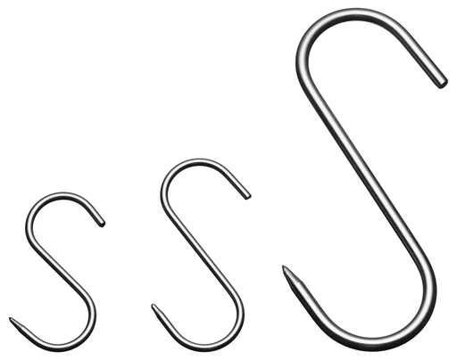 "Meat hooks, stainless steel, 18 cm, 10 pieces image"