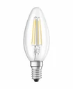 LED CLASSIC filament lamp in candle shape with 4 watts, E14, warm white, clear