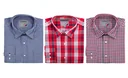 Cotton shirt, long-sleeved, color red/checked, size 41/42
