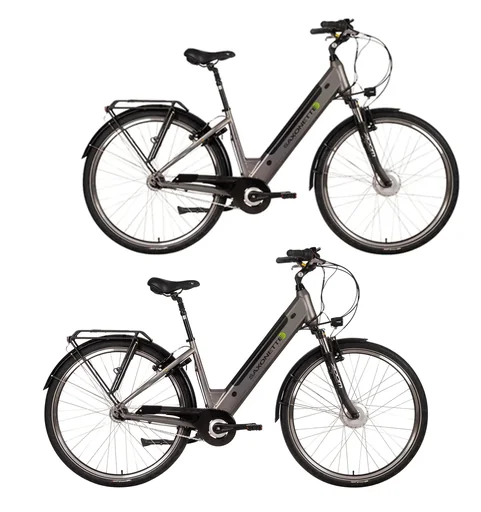 "Unisex City E-Bike, 28 inches, frame height 45 cm, 7-speed hub gear, silver, Hamburg image"