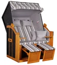 Beach chair "Ostsee" striped olive/grey