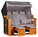 Beach chair "Ostsee" XXL striped in royal grey