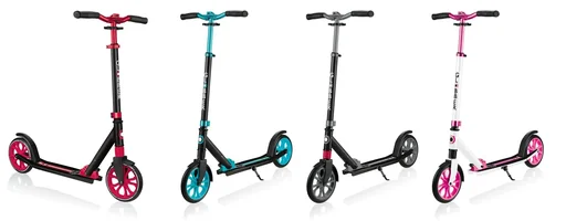 "NL 205 scooter, 205 mm, ABEC 7, height adjustable, front suspension, folding mechanism, black-red image"