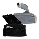 Elastic cable sleeve with zipper, black