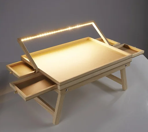 "LED puzzle table, large, 1500 pieces, approx. 96 x 73 x 12 cm image"