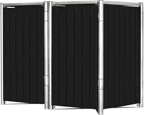 "Garbage can box 240 liters, plastic, black, with connector, 2 pieces image"
