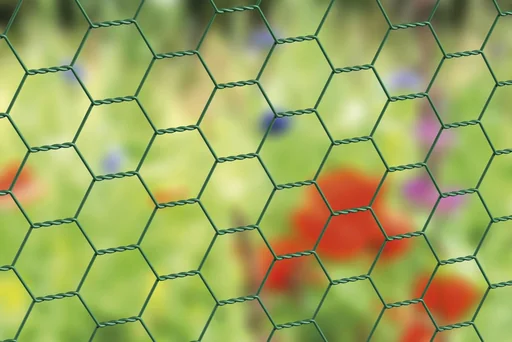 "Hexagonal mesh green plastic-coated, 100cm x 25m, 13x13cm, 1mm image"