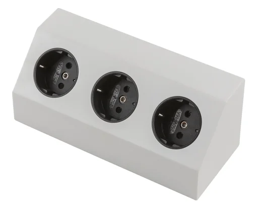 "3-way protective contact socket with 1m connection cable and free ends for permanent installation image"