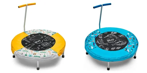 "Trampoline Junior Bouncer Jungle Sound, Indoor and Outdoor Trampoline, Children, Handle, Diameter 81 cm, Round image"