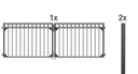 Double gate set Circle including posts 3 x 1.2 m anthracite matt
