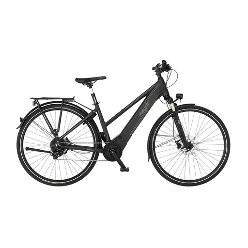 "Women's E-Bike Trekking, 28 inches, frame size 49cm, 10-speed derailleur, graphite metallic matt, VIATOR 6.0i image"