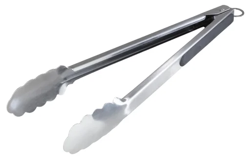 "Grill tongs stainless steel, silver-colored, 33 cm image"