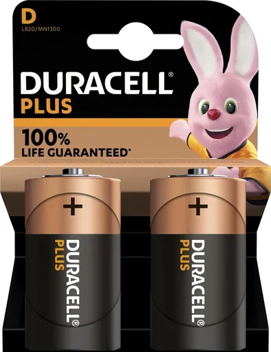 "Plus Alkaline Batteries Mono D-2 pieces image"