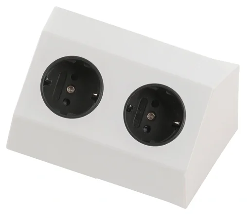 "2-way protective contact socket with 1m connection cable and free ends for permanent installation image"