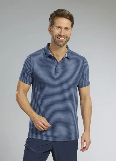 "Polo shirt with structure, color blue-striped, size M image"