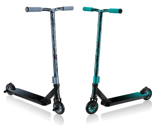 "STUNTSCOOTER GS 720 Freestyle Kick Scooter, 110 mm, ABEC 7, reinforced handlebar, 360° steering, black-grey-blue image"