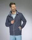 Sweat jacket, color navy/melange, size M