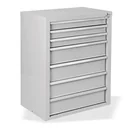 Drawer cabinet / tool cabinet mammut, 7 drawers, RAL 7035