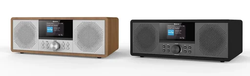 "Internet radio with DAB+ FM and CD player, Bluetooth function, dark wood image"