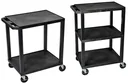Multi-purpose trolley plastic table trolley flat - 3 levels, loading height 865 mm / distance 310 mm