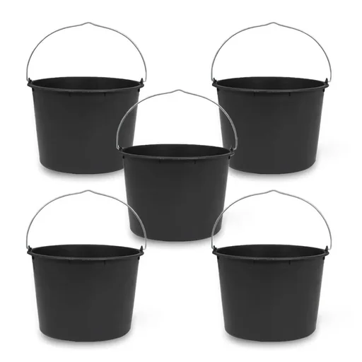 "Construction bucket 20 liters, Profi-Line, black, set of 5 image"