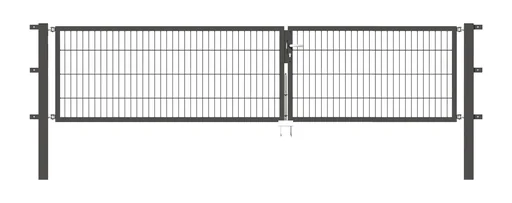 "Flexo double gate with accessories, anthracite, width 350 cm, height 140 cm, PF: 80x80 cm image"