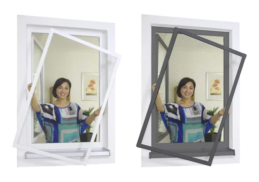 "Premium insect screen frame set for windows 100 x 120 cm, anthracite image"