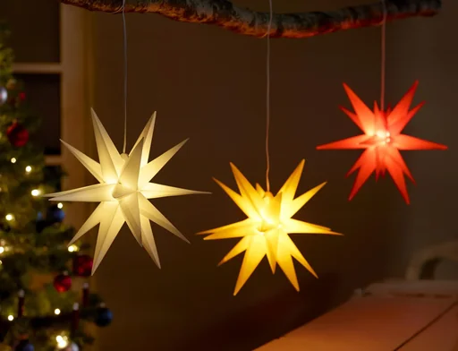 "LED plastic star, white, ø 25 cm image"