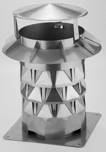 "Chimney cap NW180, stainless steel, wind cat, for fireplaces 16.5x16.5 or 18cm image"