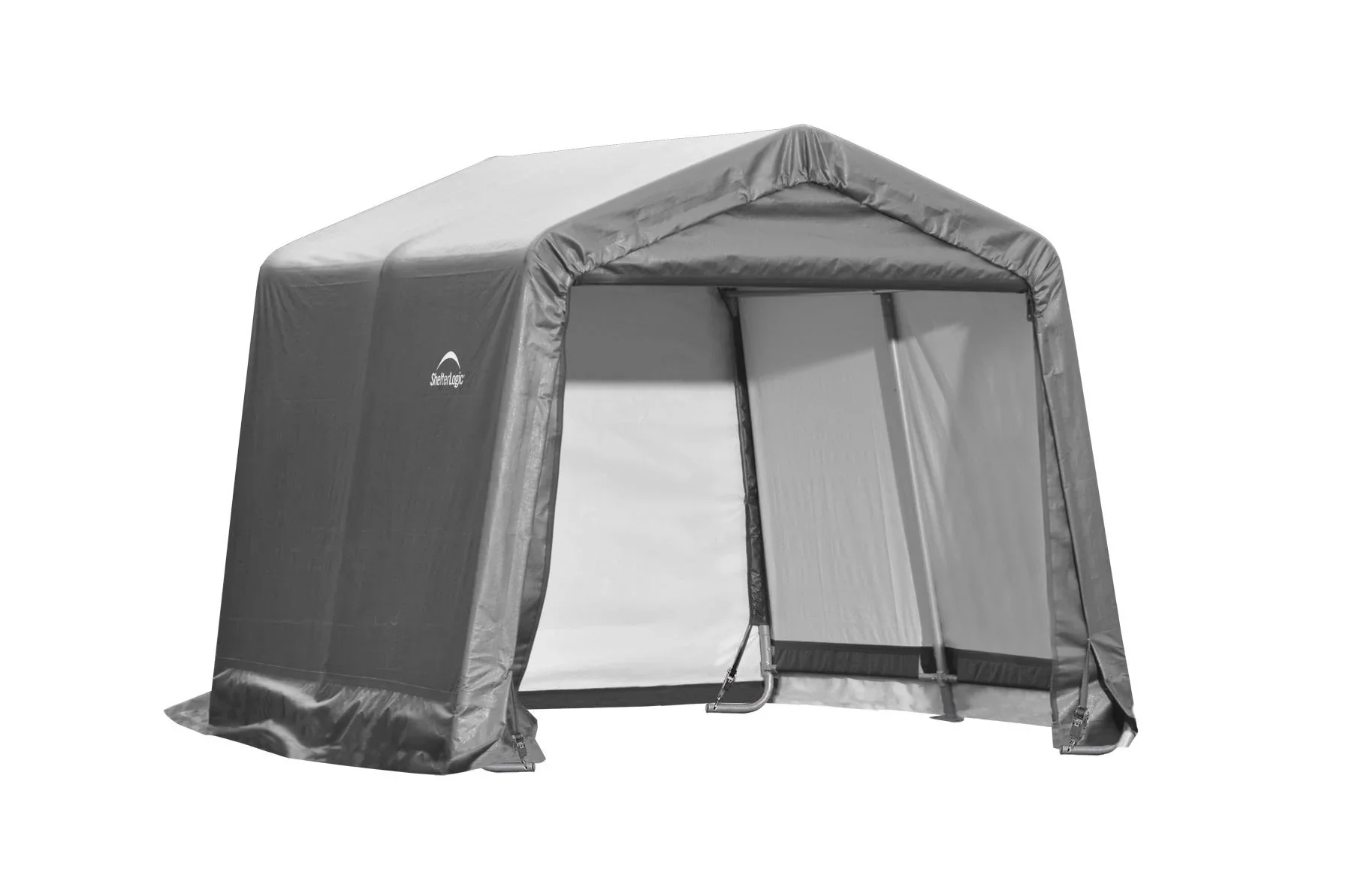 "Foliowy domek narzędziowy 13,7 m², szary, 370×370 cm – rama stalowa DuPont, odporna na warunki atmosferyczne image"