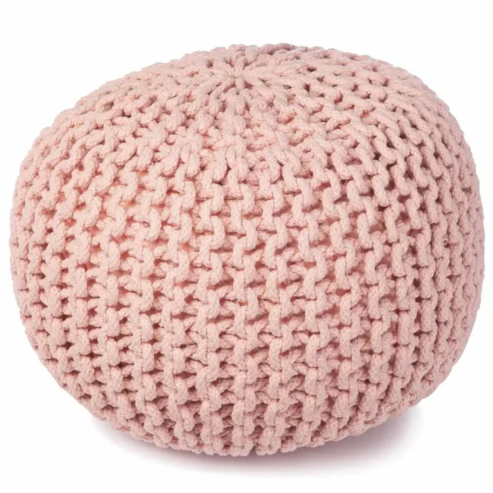 Kidsdepot Sitzpuff Strick Bundy Häkeloptik rosa