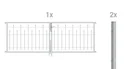 Double gate set Madrid including posts 3 x 1 m hot-dip galvanized