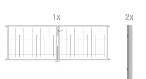 "Double gate set Madrid including posts 3 x 1 m hot-dip galvanized image"