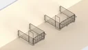 Modular fence housing, double set for a group of 5 calves