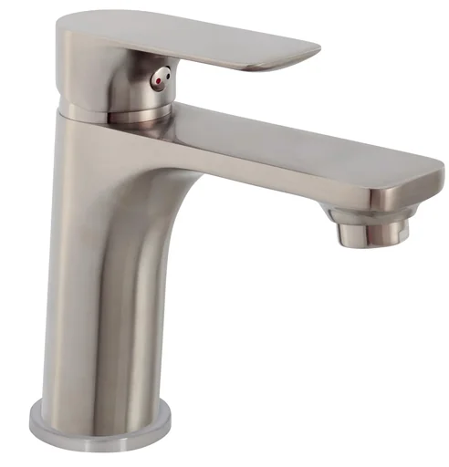 "NOIR single-lever basin mixer, stainless steel look image"
