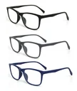 Reading glasses set of 3, +2.0 diopters