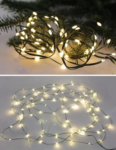 "LED light chain with 200 warm white LEDs image"