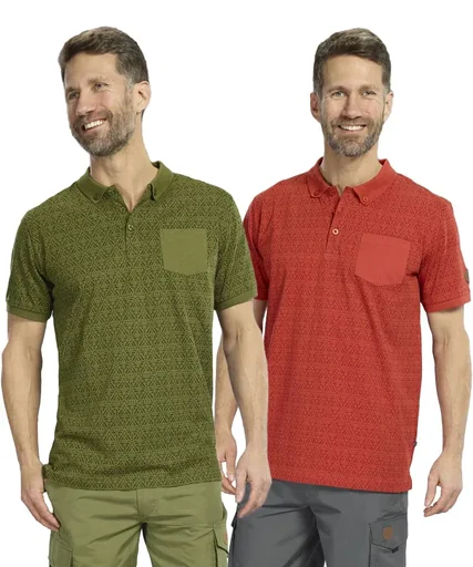 "Patterned polo shirt, color red, size 2XL image"