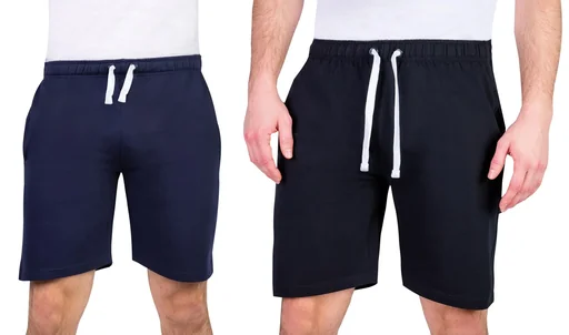 "Cotton jersey shorts, black, size L image"