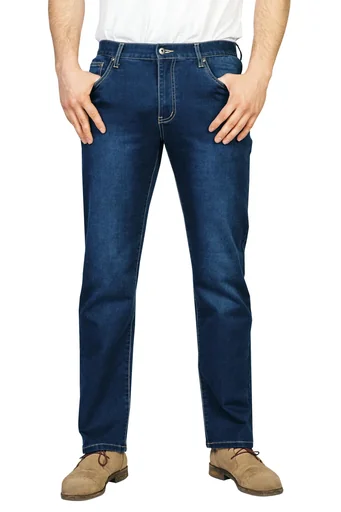 "Stretch denim jogging pants, bluestone, size 58 image"
