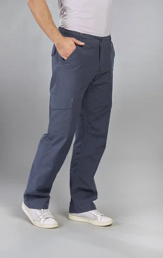 "Trekking trousers with elastic waistband, color blue/grey, size 48 image"