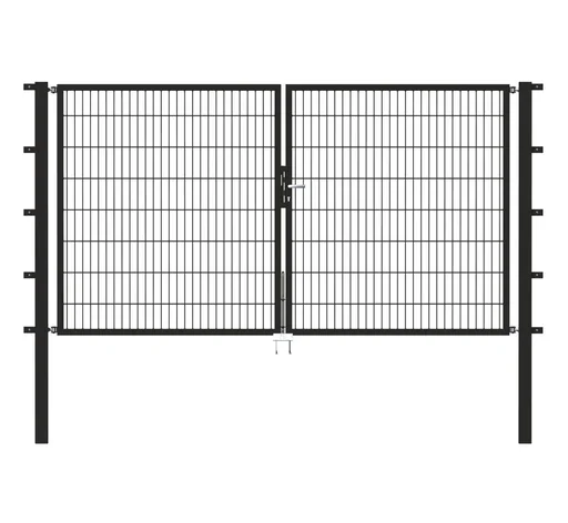 "Double gate Flexo with accessories, anthracite, width 400 cm, height 160 cm, PF: 8 x 8 cm image"