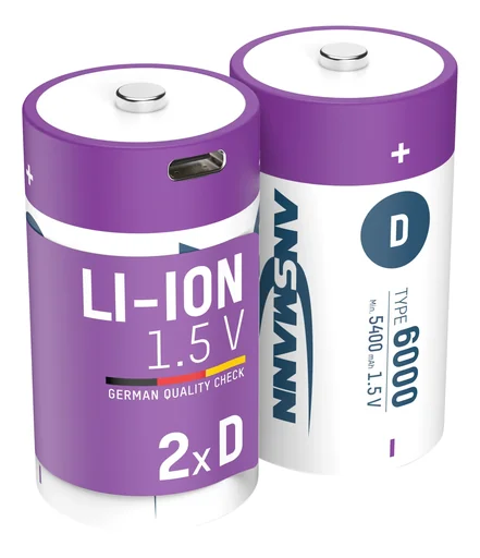 "Lithium Ion Mono (D) Batteries USB-C - 2 pieces, safety shutdown image"