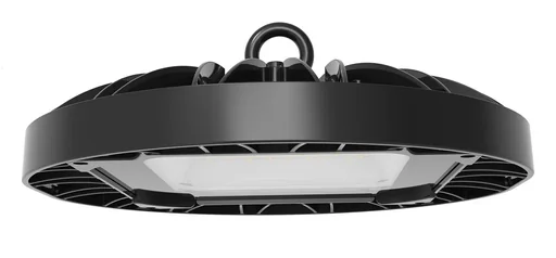 "UFO-shaped LED high bay offers 200 W, 20100 lm, 5000 K (neutral white) and IP65 protection. image"
