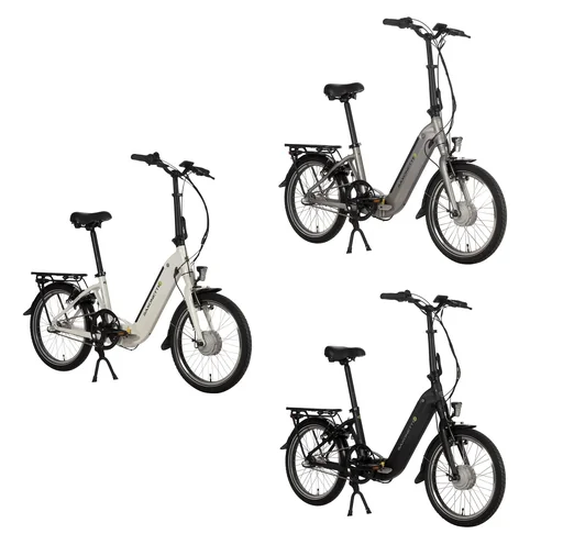 "Unisex E-folding bike, 20 inches, frame height 33 cm, 3-speed hub gear, black, Sylt image"
