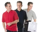 Men's polo shirt with zip, color black, size M